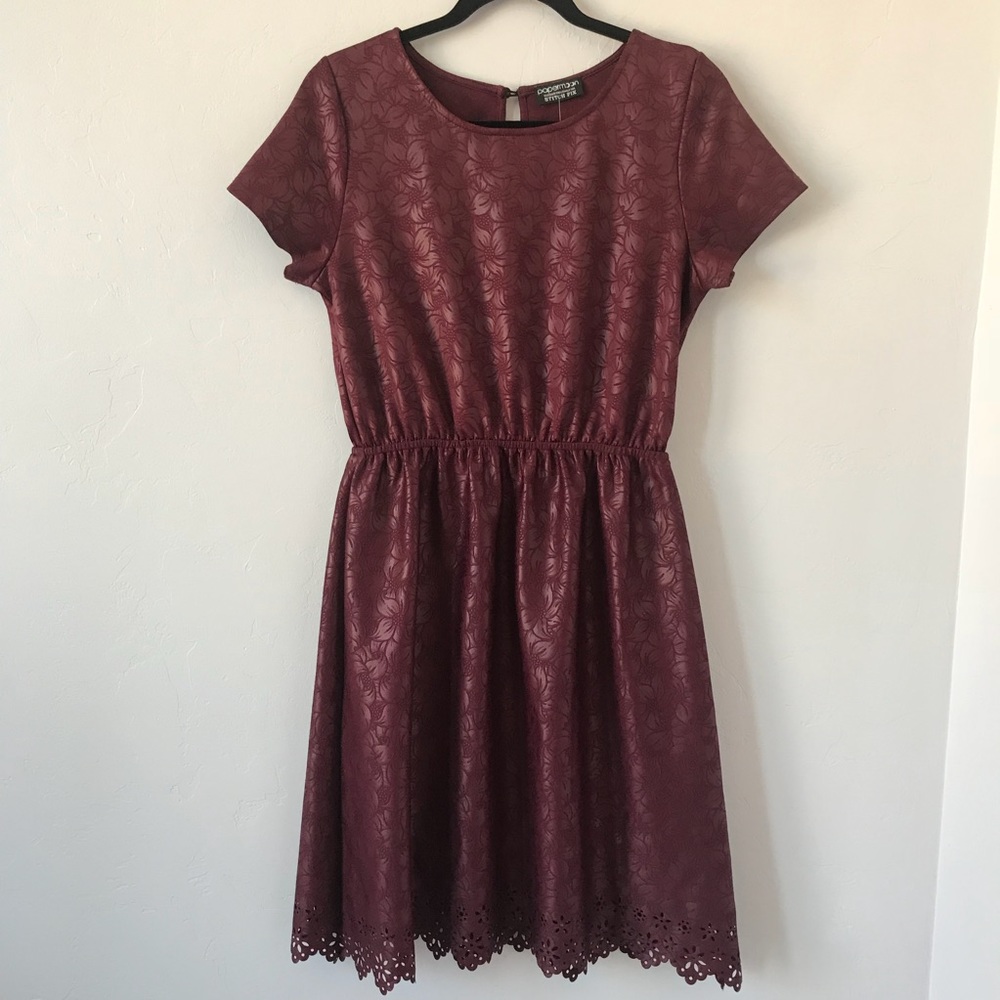 Papermoon Burgundy Atta Knit Lasercut Dress Large